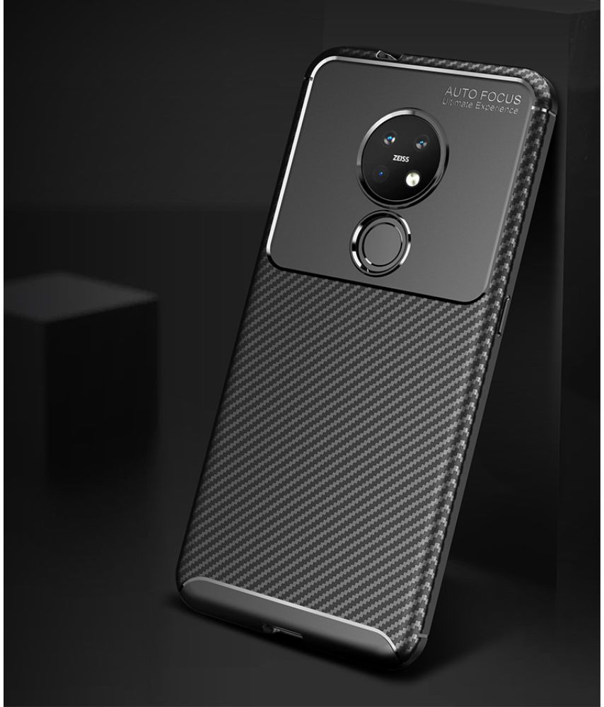 Nokia 6.2 / 7.2 Siliconen Carbon Hoesje Zwart afbeelding 14