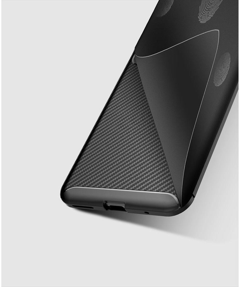 Nokia 6.2 / 7.2 Siliconen Carbon Hoesje Zwart afbeelding 16