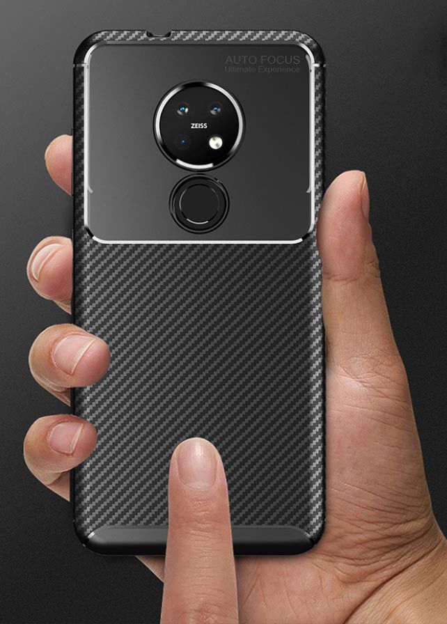 Nokia 6.2 / 7.2 Siliconen Carbon Hoesje Zwart afbeelding 17