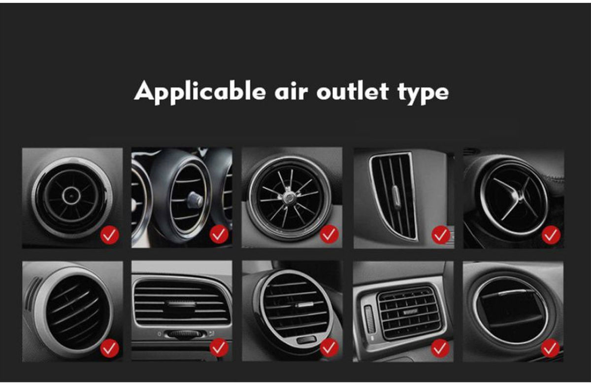 Baseus 360º Verstelbare Ventilatierooster Houder met Kabelclip Zwart afbeelding 5