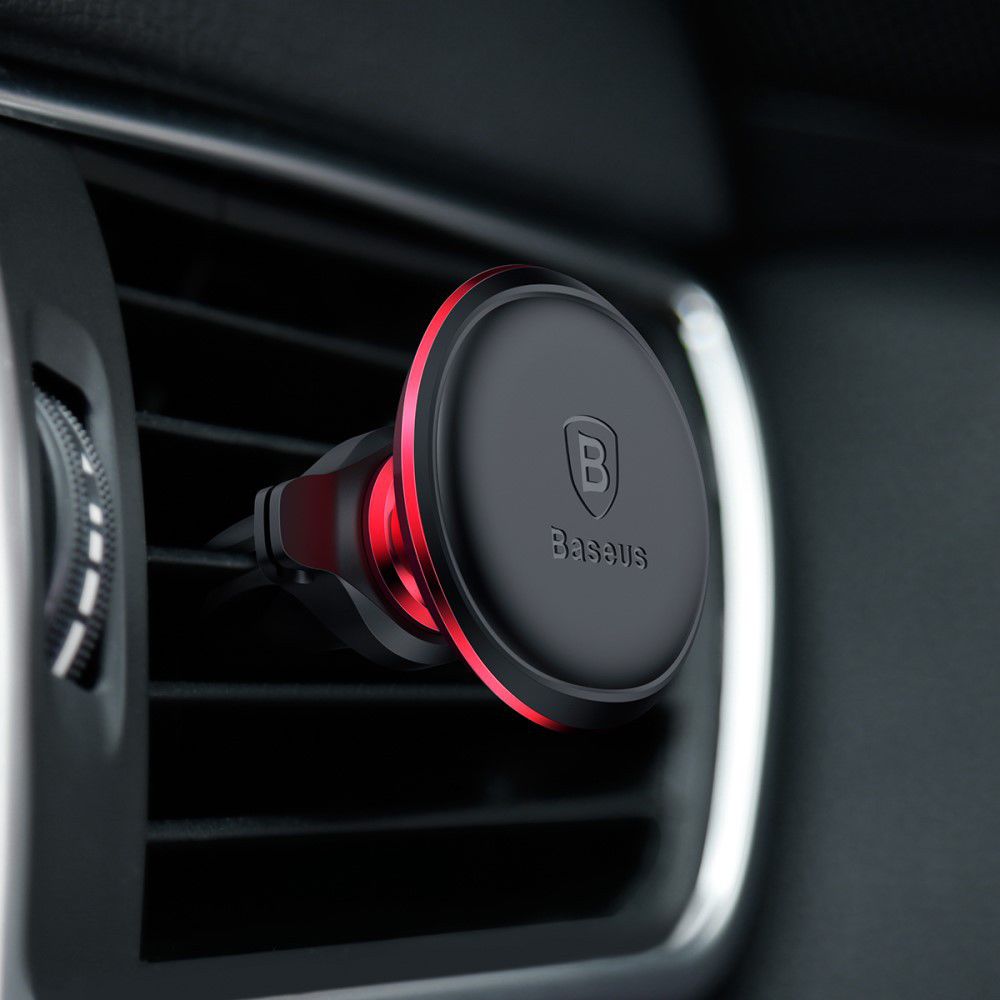Baseus 360º Verstelbare Ventilatierooster Houder met Kabelclip Rood afbeelding 1