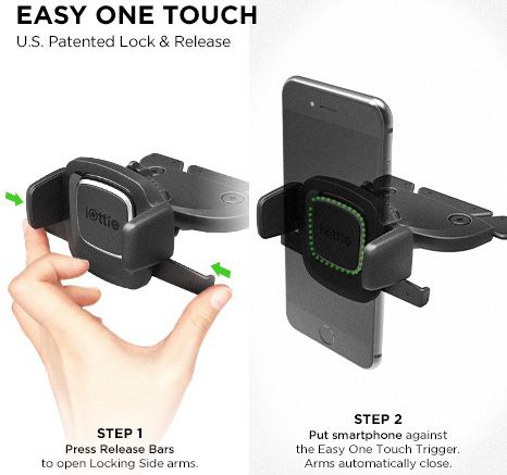 iOttie Easy One Touch 4 CD-Speler Universele Telefoonhouder Zwart afbeelding 2