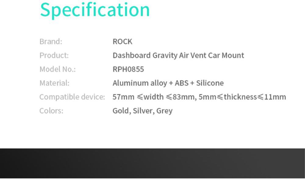 ROCK Universele Dashboard Telefoonhouder Voor Auto Met Zuignap Grijs afbeelding 12