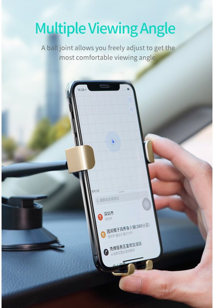 ROCK Universele Dashboard Telefoonhouder Voor Auto Met Zuignap Grijs afbeelding 7