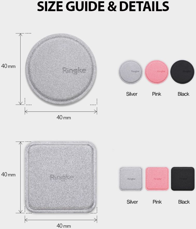 Ringke Metalen Plaatje voor magnetische houders - 2 Stuks Roze afbeelding 12