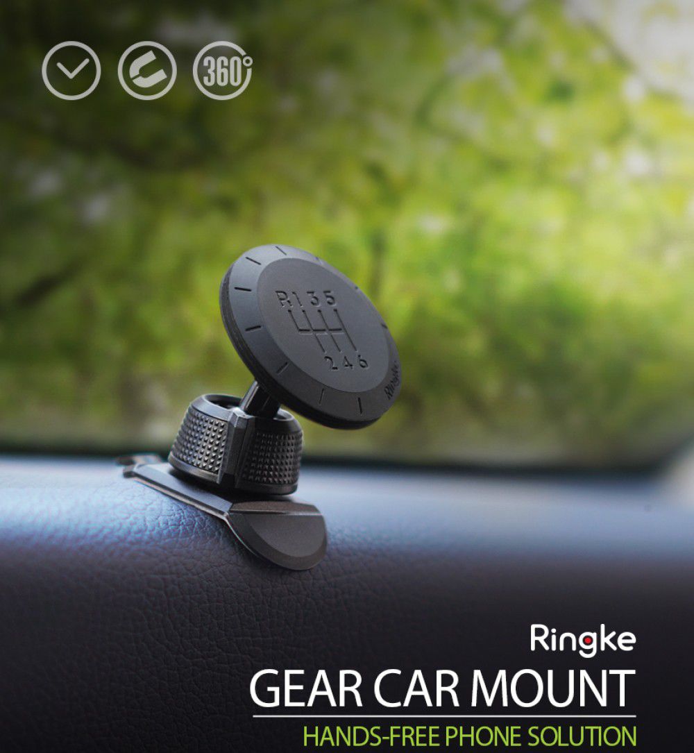 Ringke Gear Car Mount Dashboard Telefoonhouder Met Zuignap Zwart afbeelding 2