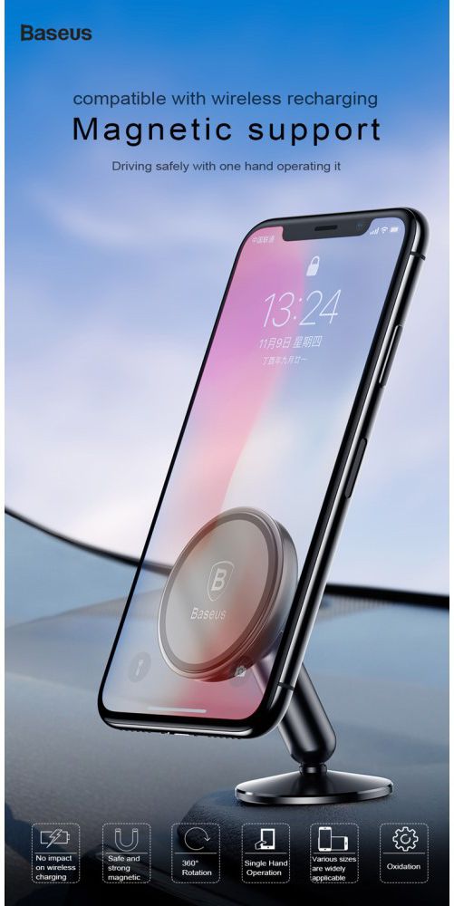 Baseus Magnetische Dashboard Telefoonhouder Met Zuignap Grijs afbeelding 11