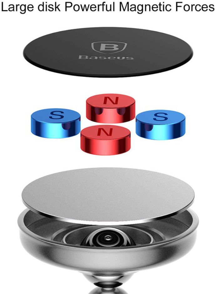 Baseus Magnetische Dashboard Telefoonhouder Met Zuignap Grijs afbeelding 4