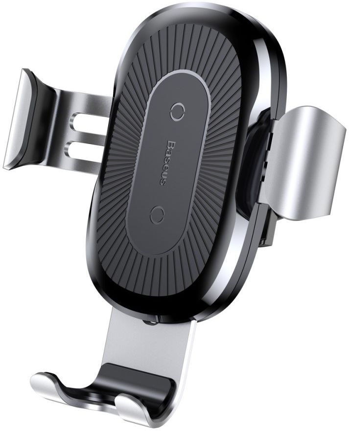 Baseus Gravity Ventilatie Telefoonhouder met Draadloos Opladen Zilver afbeelding 2