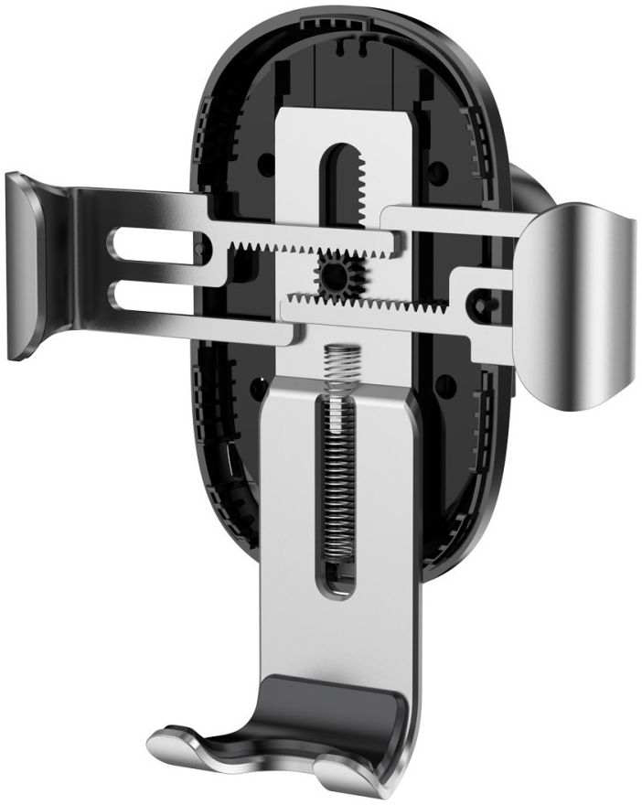 Baseus Gravity Ventilatie Telefoonhouder met Draadloos Opladen Zilver afbeelding 3