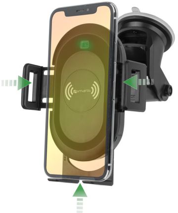 4Smarts VoltBeam Sensor Authouder Telefoon met Draadloos Opladen Zwart Houders