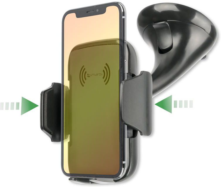 4Smarts VoltBeam Grip Authouder Telefoon met Draadloos Opladen Zwart afbeelding 2