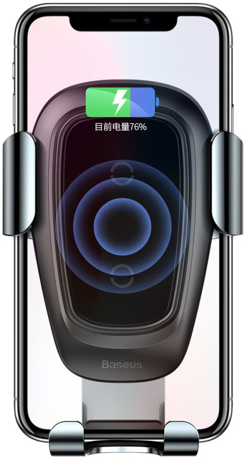 Baseus Metal Gravity Ventilatie Telefoonhouder Draadloos Laden Zwart afbeelding 4