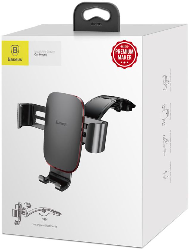 Baseus Metal Age Gravity Smartphonehouder Dashboard Auto Grijs afbeelding 16