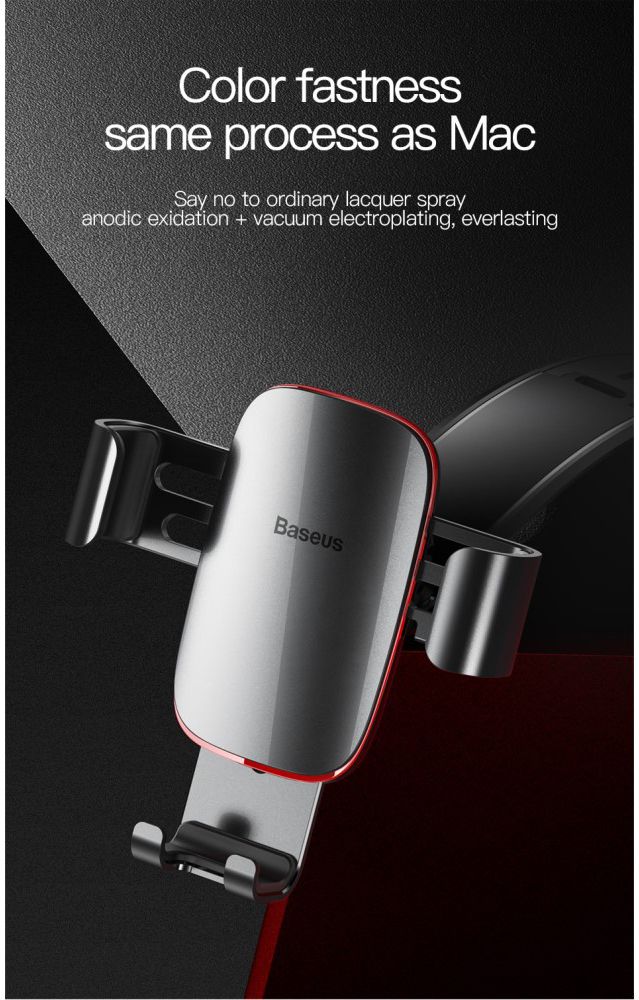 Baseus Metal Age Gravity Smartphonehouder Dashboard Auto Grijs afbeelding 19