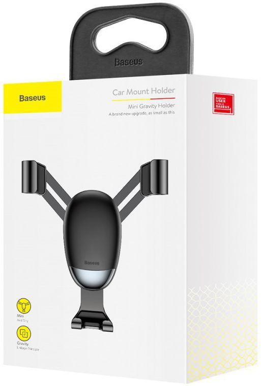 Baseus Mini Gravity Ventilatierooster Autohouder Zwart afbeelding 9
