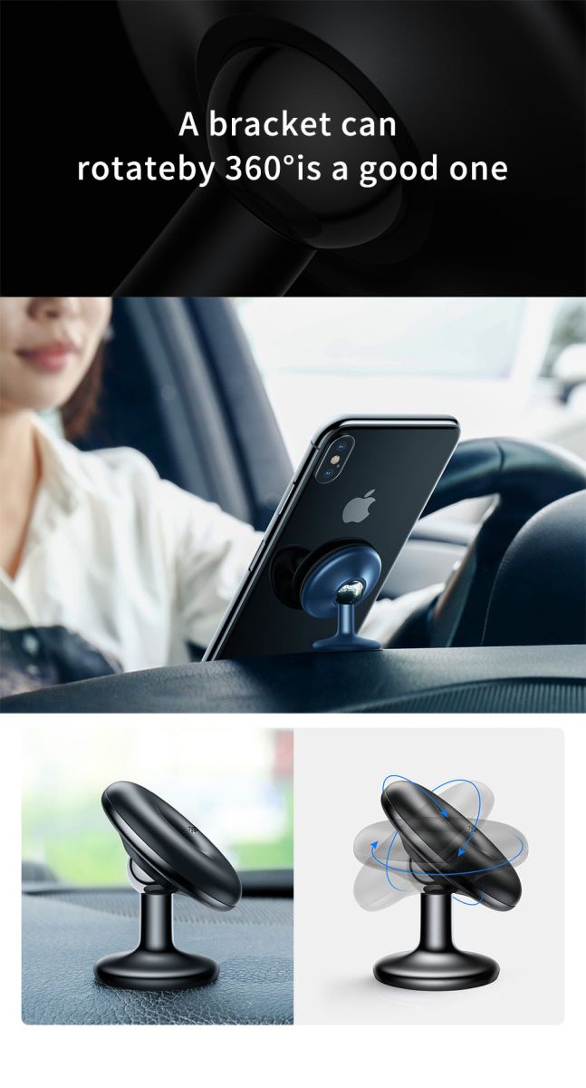 Baseus Star Ring Magnetische Auto Dashboard Telefoonhouder Zilver afbeelding 9