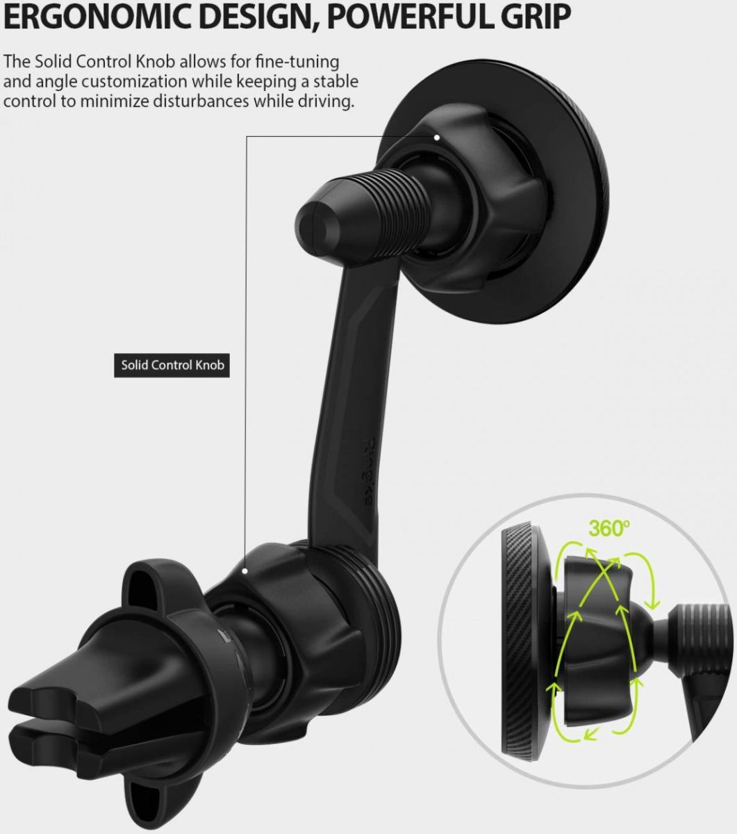 Ringke Power Clip Wing Ventilatie Telefoonhouder Car Mount Zwart afbeelding 7