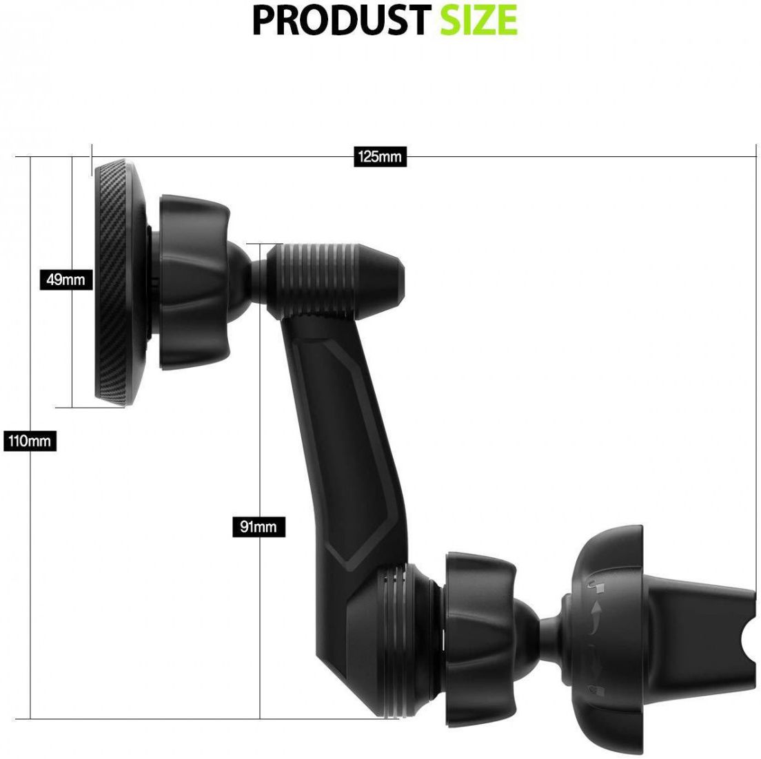 Ringke Power Clip Wing Ventilatie Telefoonhouder Car Mount Zwart afbeelding 9
