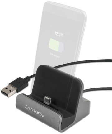 4smarts VoltDock USB-C Houder met Oplader 10W Grijs Houders