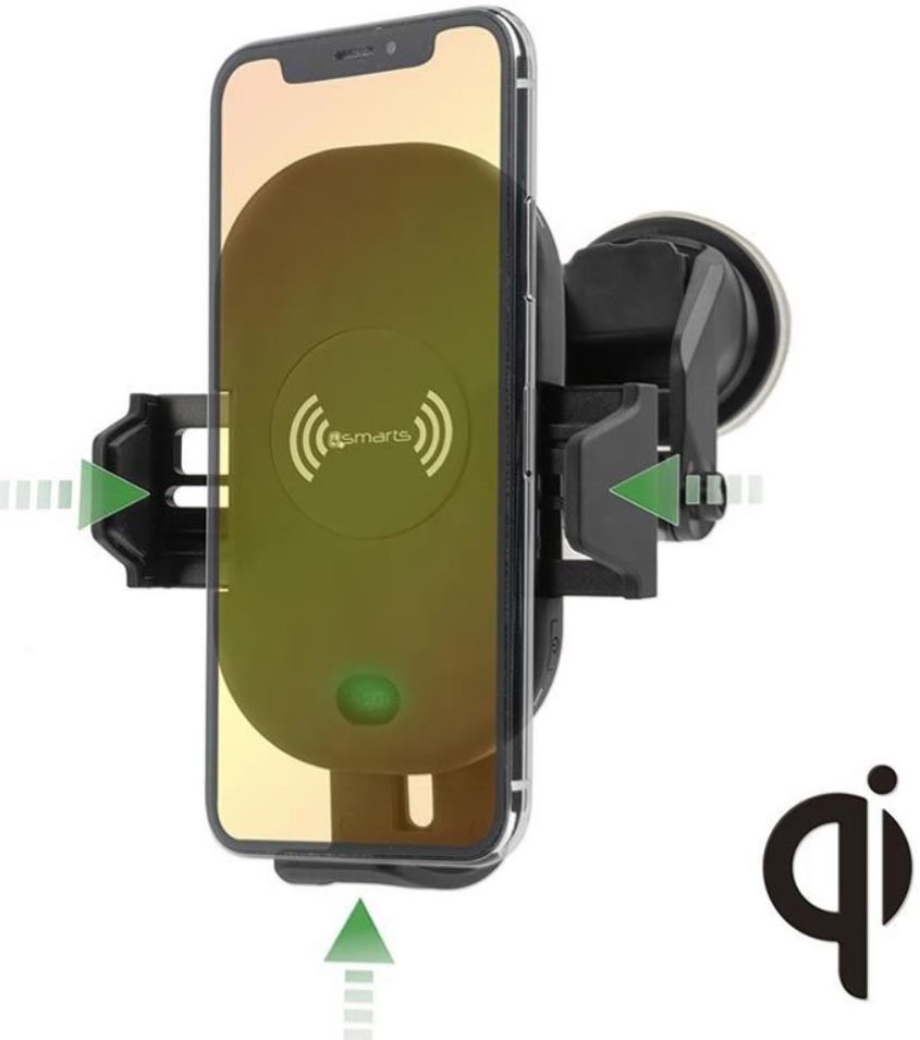 4Smarts VoltBeam Sensor 2 Telefoonhouder Met Zuignap Draadloos Opladen afbeelding 1