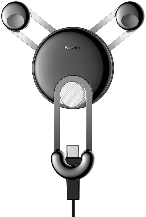 Baseus USB-C 360º Ventilatierooster Autohouder Zilver afbeelding 1