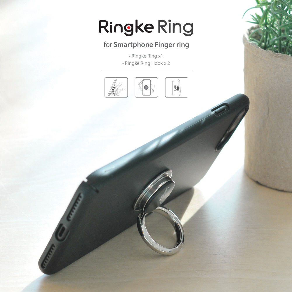 Ringke Kickstand Smartphone Ring Vinger Houder Zwart afbeelding 3
