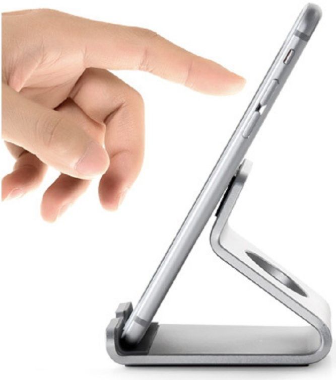 Universele Bureau Telefoon en Tablet Houder Zilver afbeelding 3