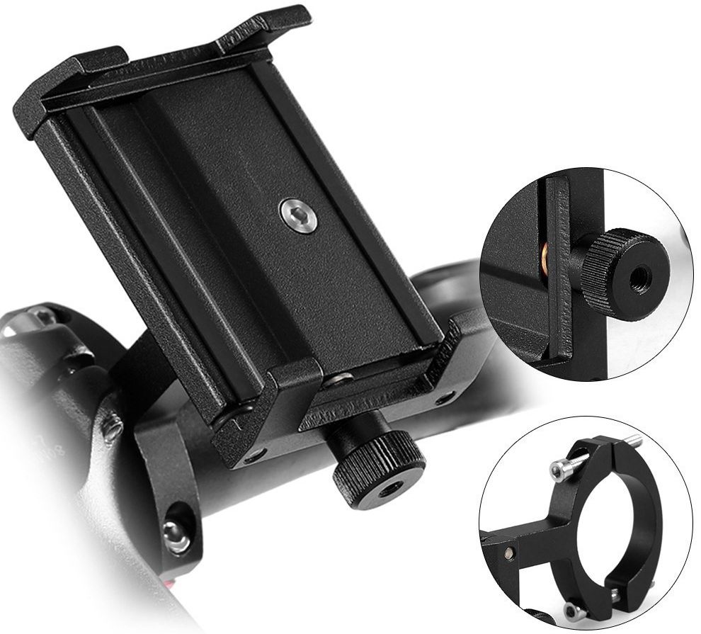 Universele Aluminium Smartphonehouder voor Fietsen Zwart afbeelding 1