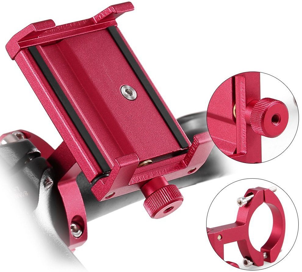 Universele Aluminium Smartphonehouder voor Fietsen Rood afbeelding 1
