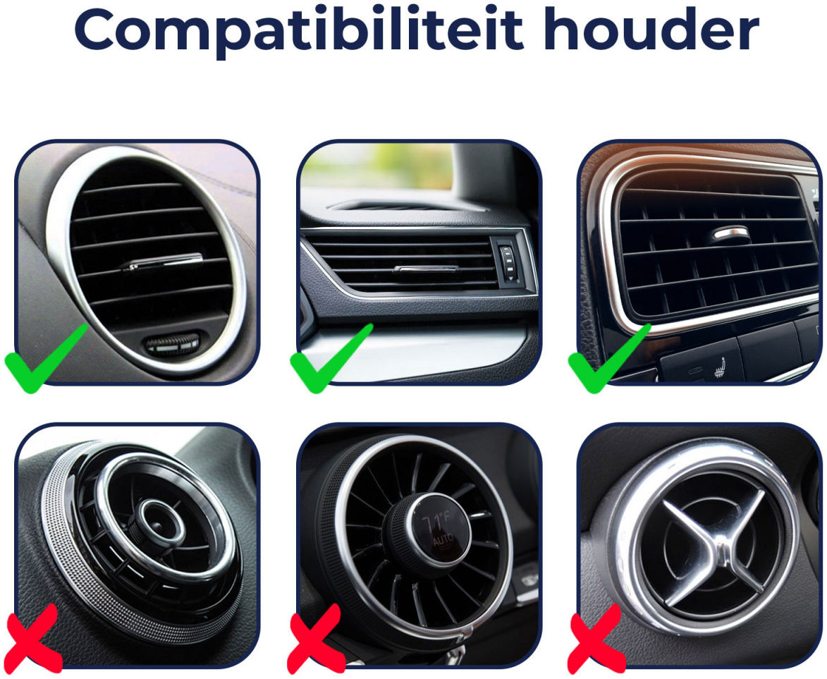 Hoco Ventilatieroosterhouder Smartphone Zwart afbeelding 4