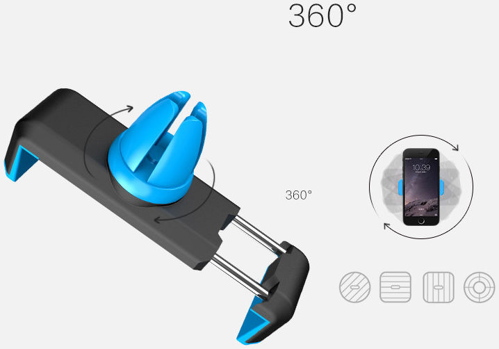 Hoco Ventilatieroosterhouder Smartphone Zwart afbeelding 16