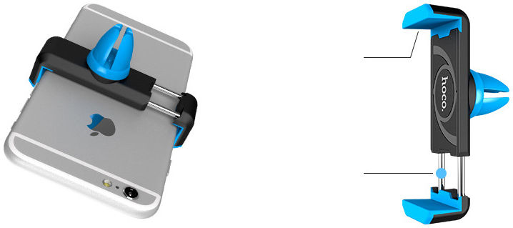 Hoco Ventilatieroosterhouder Smartphone Zwart afbeelding 14