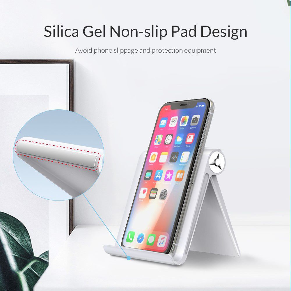 Universele Verstelbare Bureau Standaard voor Smartphones Wit afbeelding 3