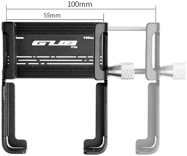 GUB P20 Verstelbare Aluminium Telefoonhouder Motor of Scooter Zwart afbeelding 9