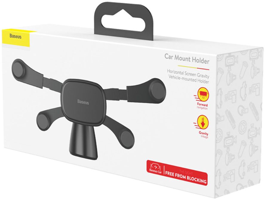 Baseus Gravity Horizontale Dashboard Auto Houder Zwart afbeelding 7