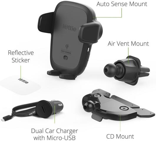 iOttie Auto Sense Draadloos Laden 2 in 1 Auto Ventilatie Houder Zwart afbeelding 8