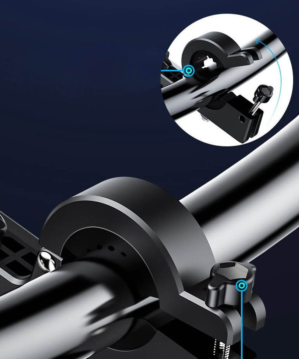 Baseus Knight Telefoonhouder Fiets/Motor/Scooter Stuur/Spiegel Zwart afbeelding 12