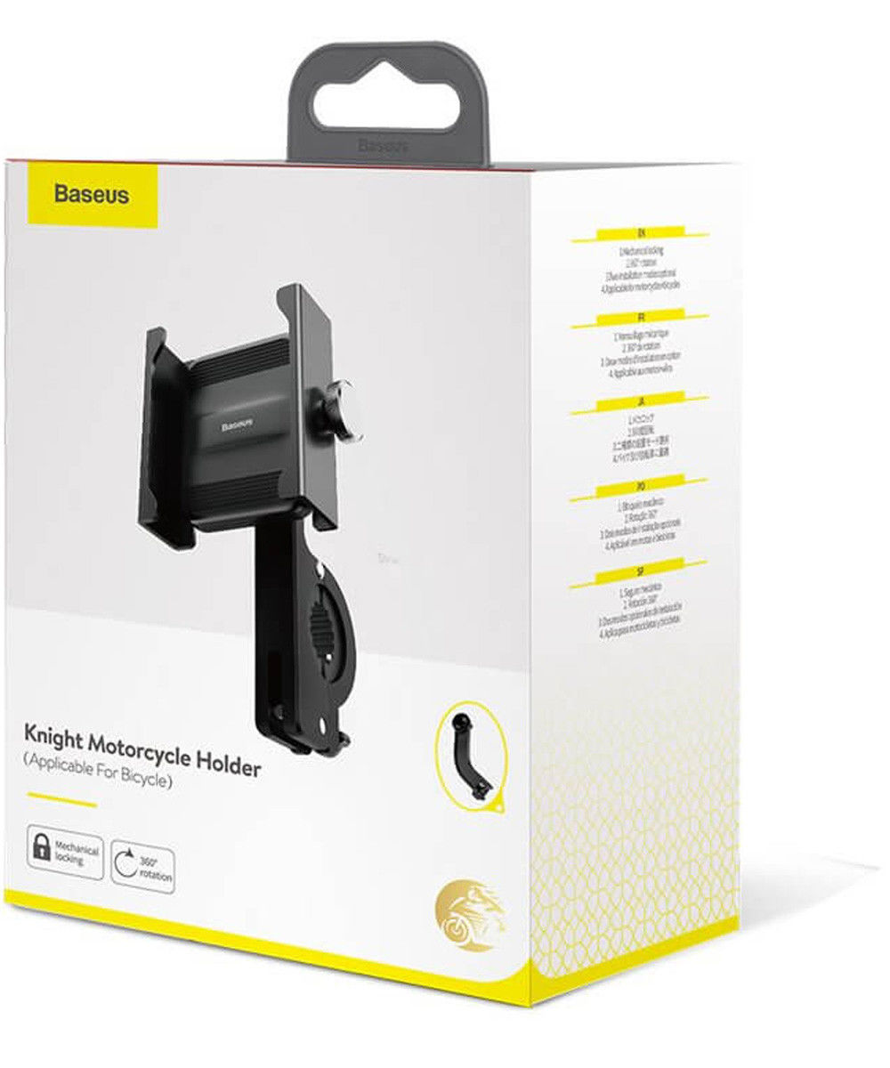 Baseus Knight Telefoonhouder Fiets/Motor/Scooter Stuur/Spiegel Zwart afbeelding 14