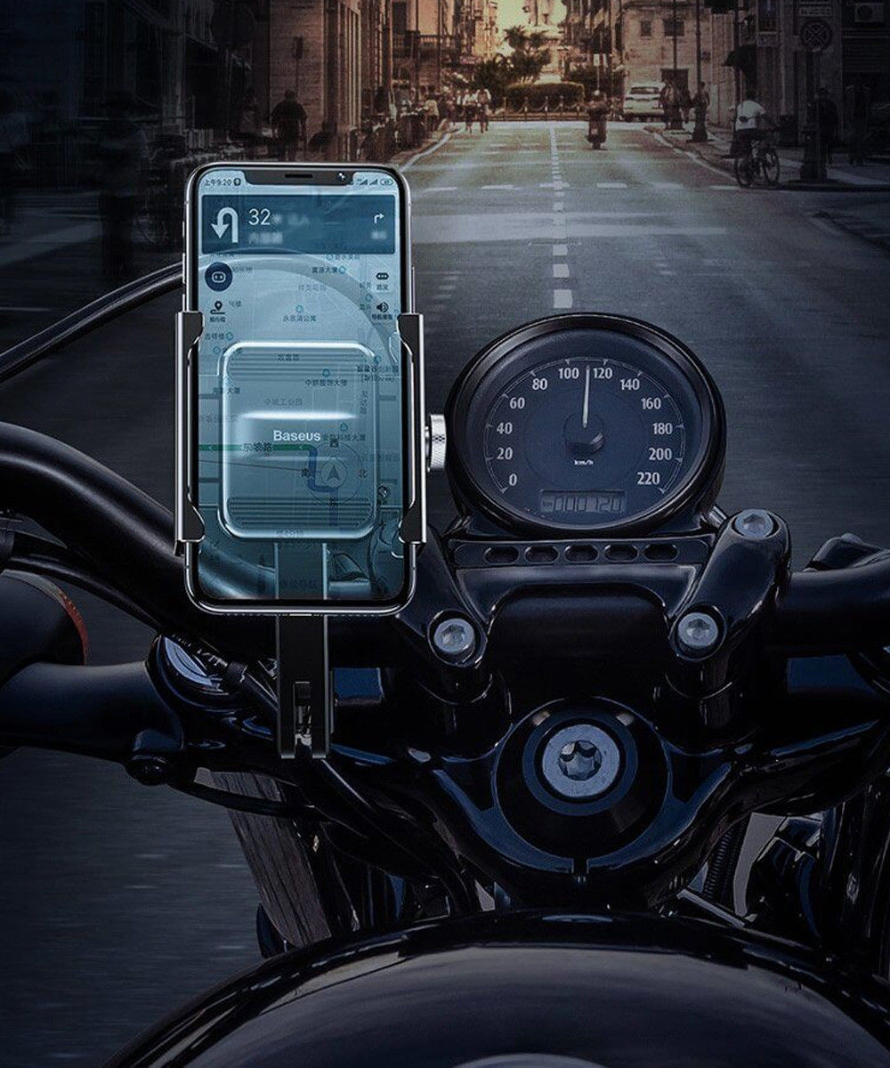 Baseus Knight Telefoonhouder Fiets/Motor/Scooter Stuur/Spiegel Zwart afbeelding 9