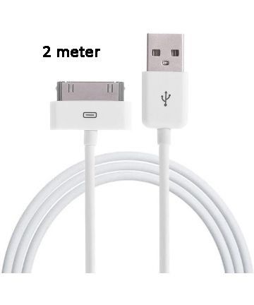 30-pins kabel 2m wit voor Apple iPhone & iPad Kabels