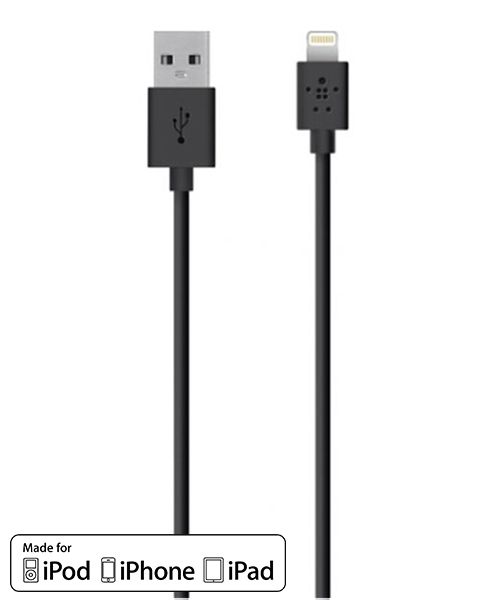 Belkin Mixit Lightning Naar USB Datakabel 1.2m Zwart afbeelding 1