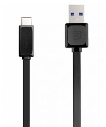 Remax Platte USB A naar USB C Kabel 1 Meter Zwart