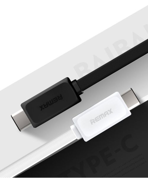 Remax Platte USB A naar USB C Kabel 1 Meter Zwart afbeelding 3