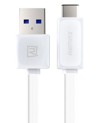 Remax Platte USB C kabel 1 Meter Wit Kabels