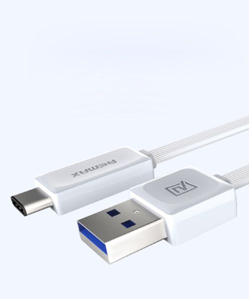Remax Platte USB C kabel 1 Meter Wit afbeelding 2