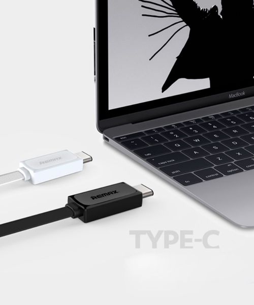Remax Platte USB C kabel 1 Meter Wit afbeelding 3