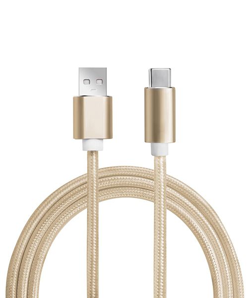 Seenda USB-C kabel 1 meter nylon goud afbeelding 1