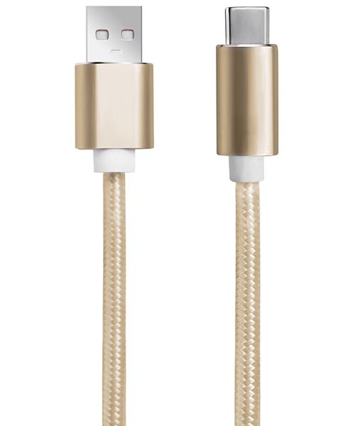 Seenda USB-C kabel 1 meter nylon goud afbeelding 3