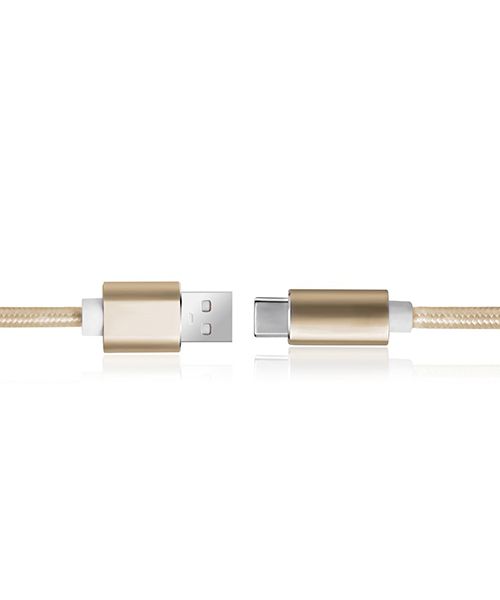 Seenda USB-C kabel 1 meter nylon goud afbeelding 4